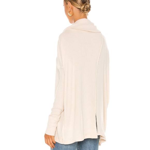 NWT Free People Juicy Long Sleeve Shirt Color Stone Cold White Small - Picture 6 of 9